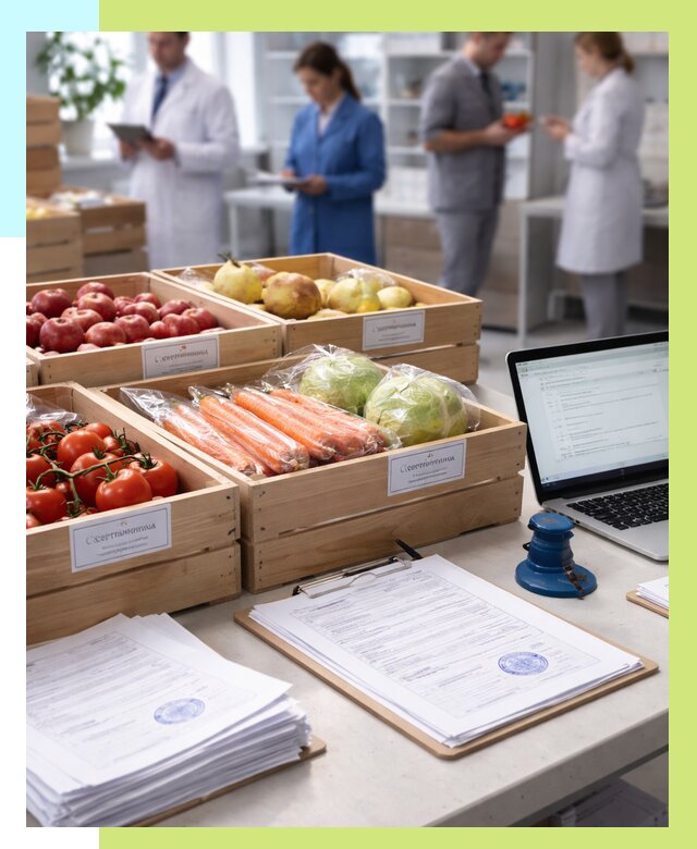 Сертификация овощей и фруктов в Апатитах от 8816 р. | Алешин-Птт