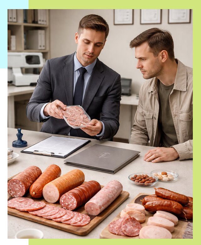 Сертификация колбасных изделий в Апатитах от 7779 р. | Алешин-Птт