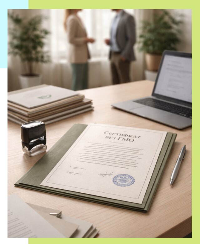 Сертификат без ГМО в Апатитах от 7779 р. оформить срочно Алешин-Птт